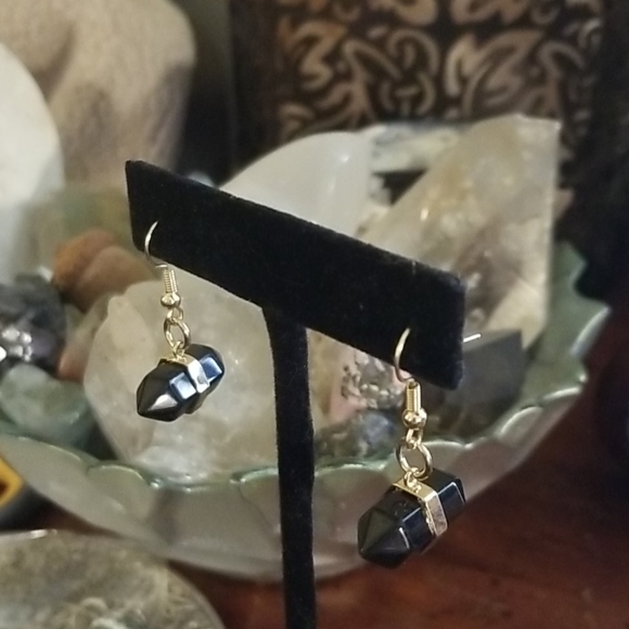 Blank onyx earrings - Picture 2 of 2